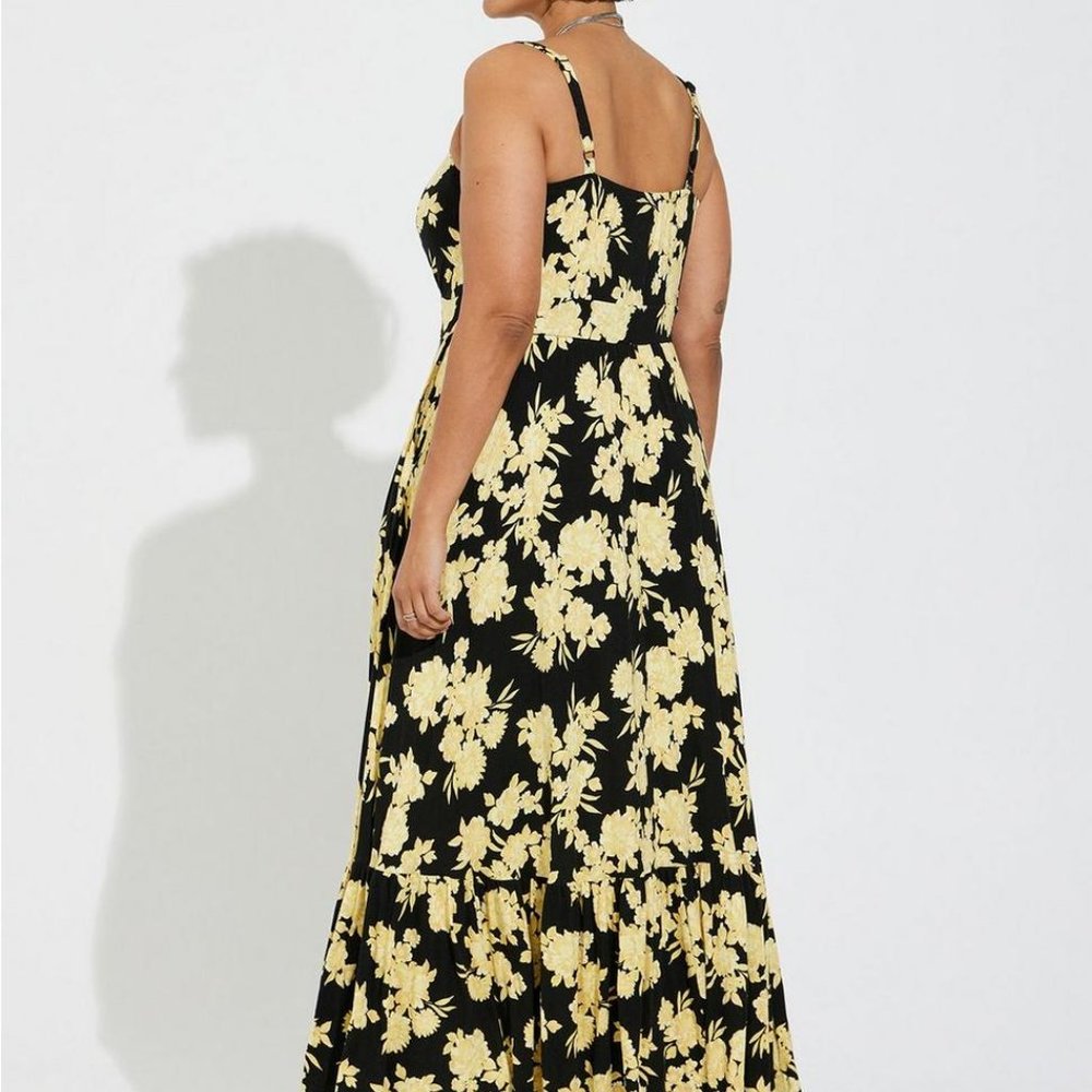 TORRID NWT MAXI SUPER SOFT TIERED DRESS Floral Print Size 1 - Picture 6 of 16
